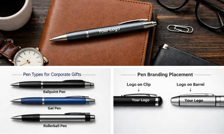 5. Custom pens for events with QR code card for post-event offer lead capture