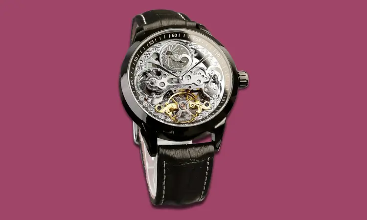 Designer wrist watch with premium materials and detailing