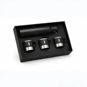 Premium 4-piece black insulated Stainless steel bottle and cup set