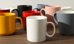 Personalized ceramic mug with printed corporate logo