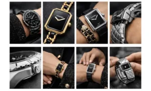 Chanel Boy.Friend watch with rectangular case, sophisticated design, and leather strap