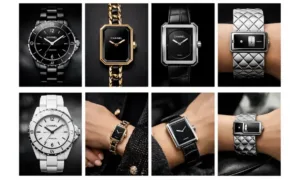 Chanel J12 watch with glossy black ceramic bracelet and bezel, showcasing elegant timekeeping design