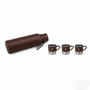 Premium 4-piece Brown insulated Travel drinkware and cup set for home and office