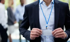 1.	Clear plastic vertical badge holder - Ideal for office employees, visitor passes, and temporary credentials.