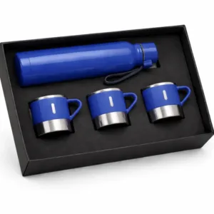 Premium 4-piece Blue Portable beverage set drinkware and cup set for home and office