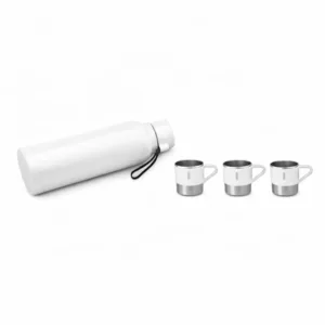 Premium 4-piece White Office water bottle drinkware and cup set for home and office